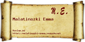 Malatinszki Emma névjegykártya