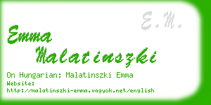 emma malatinszki business card